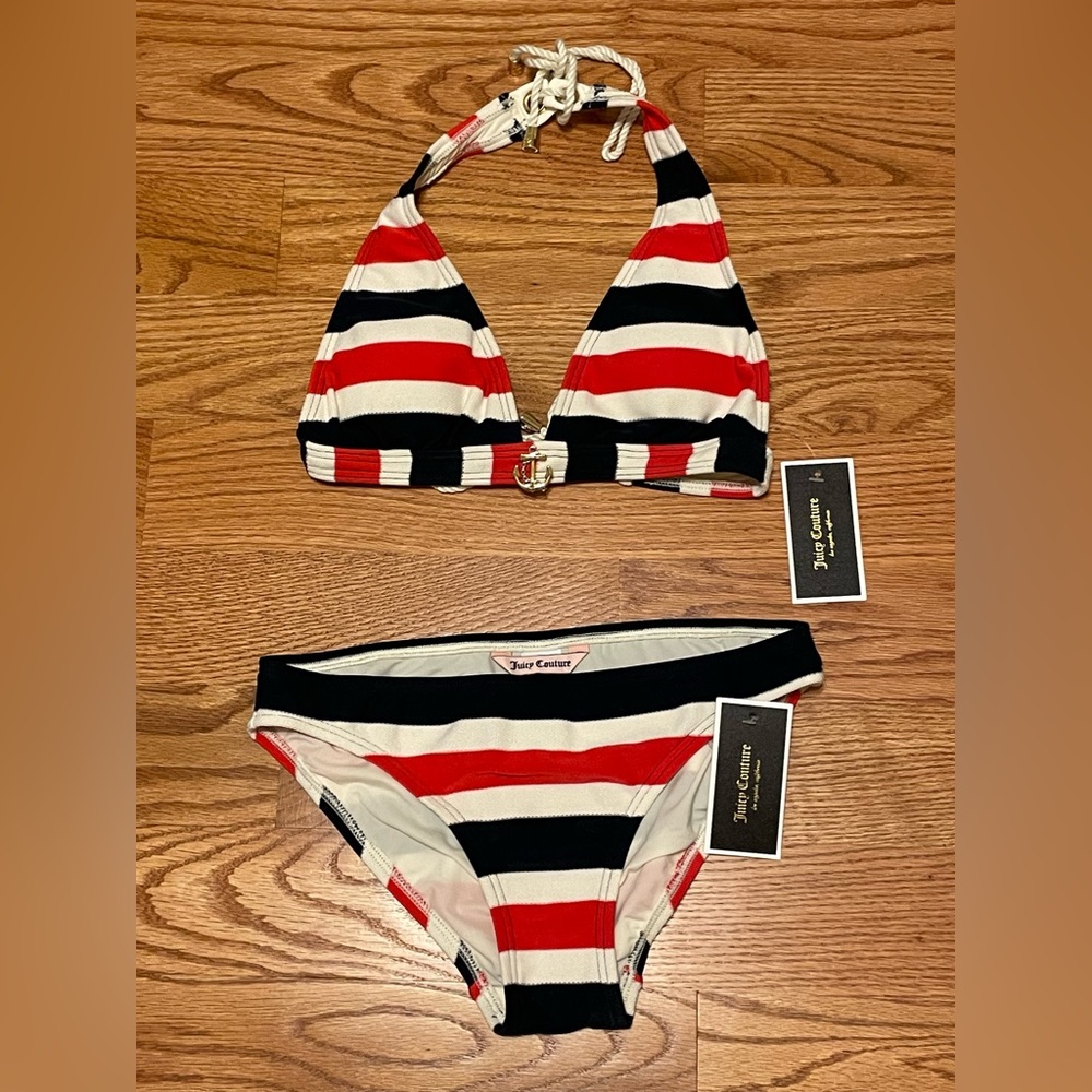 Juicy Couture NWT Nautical Stripe Bikini Size XS